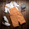 Free Shipping 2016 Men's cotton Overalls Mens Denim Bib Overalls  Shorts Jumpsuit Mens Jean Shorts Jeans Man