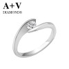 free shipping 18k white gold or rose gold 0.12ct nature diamond classic ring for women engagement wedding anniversary