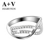free shipping 18k white gold 0.56ct nature diamond classic ring for women engagement wedding