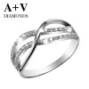 free shipping 18k white gold 0.56ct nature diamond classic ring for women engagement wedding