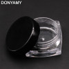 Free shipping 100/lot 3g square cream jar, black cap cosmetic container, plastic bottle,sample jar,display case