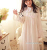 Free Shipping 100% Cotton Princess Nightdress Royal Pijamas Long Sleepwear Women's Nightgowns Lace Nightshirt