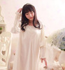 Free Shipping 100% Cotton Princess Nightdress Women's Long Royal Nightgown White Sleepwear Ladies pijama feminino