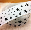 Free Shipping 1" (25mm) width, star printed navy blue ribbon Polyester Grosgrain ribbon, DIY hairbow accessories, gift package