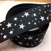 Free Shipping 1" (25mm) width, star printed navy blue ribbon Polyester Grosgrain ribbon, DIY hairbow accessories, gift package