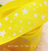 Free Shipping 1" (25mm) width, star printed navy blue ribbon Polyester Grosgrain ribbon, DIY hairbow accessories, gift package