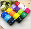 Free Shipping 1" (25mm) width, star printed navy blue ribbon Polyester Grosgrain ribbon, DIY hairbow accessories, gift package