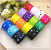 Free Shipping 1" (25mm) width, star printed navy blue ribbon Polyester Grosgrain ribbon, DIY hairbow accessories, gift package