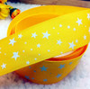 Free Shipping 1" (25mm) width, star printed navy blue ribbon Polyester Grosgrain ribbon, DIY hairbow accessories, gift package
