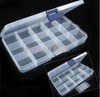 KuZHEN Plastic Adjustable 12 Compartment Storage Box Earring Jewelry Bin Case Container Sewing box Rhinestone Nail Art Tip