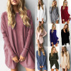 Rogi Long Knitted Sweater Tops Women 2017 Autumn Casual Loose Batwing Sleeve Knit Sweater Oversized Pullover Jumper Pull Femme