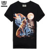 Rocksir 3d wolf t shirt mens Brand 3D Indians wolf Print t shirts Cotton wolves Men t-shirt Casual Man Tees Mens Tops