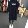 Rocksir Autumn Warm Thicken Women Dress Hoodies Harajuku Letters Print Long Hooded Sweatshirt Korean Pullover Casual Brand Tops