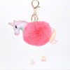 Lensple Hot Sale Colorful Unicorn Plush Hanging Pendant Cute Fluffy Rabbit Fur Keychain Ring Doll Toy For Women Bag Kids Gift