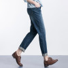 LEIJIJEANS 2018 New Arrival Spring Plus Size Fashion Bleached Vintage Mid Waist Full Length Loose Boyfriend Women Stretch Jeans