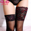 GIRLADY Women Knee-High Lace Stockings Back Seam Nylon Female Sexy Stockings Thigh Long Stay Up Stockings Flower Sex Clothes
