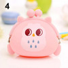 Girl's Cute Cartoon Owl Silicone Jelly Wallet Change Bag Keys Pouch Coin Purse BVNY