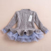 Girl Dress Thick Warm Girl Dress Christmas Wedding Party Dresses Knitted Chiffon Winter Kids Girls Clothes Children CLothing