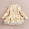 Girl Dress Thick Warm Girl Dress Christmas Wedding Party Dresses Knitted Chiffon Winter Kids Girls Clothes Children CLothing