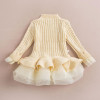 Girl Dress Thick Warm Girl Dress Christmas Wedding Party Dresses Knitted Chiffon Winter Kids Girls Clothes Children CLothing