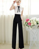 2016 Hot Sale Loose Zipper Fly Solid Pantalones New Women Casual High Waist Flare Wide Leg Long Pants Palazzo Trousers
