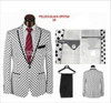 2016 hot sale high quality fashion brand Polka Dot men dress suits party suits wedding suits white black color( jacket+Pant+tie)