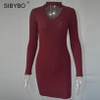 Autumn Winter Women Knitting Dress 2017 Long Sleeve Sexy Short Pencil Knitted Dress Slim Bodycon Party Vestidos Sweater Dresses