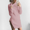 Autumn Winter Women Knit Dresses Side Split Turtleneck Knitted Dress Long Sleeve Vestidos De Festa Sweater Dress Femme GV994