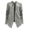 Autumn Winter Women Hoodies Sweatshirts Tops Print Pullover Harajuku Plus Size Zipper Irregular Top Sportswear