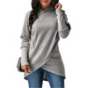 Autumn Winter Women Hooded Hoodies Long Sleeve Sweatshirt Asymmetric Hem Wrap Hoodie Casual Outwear Tops Pullovers JL