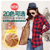 Autumn winter warm cotton long-sleeved thick velvet women's plaid shirt flannel office shirts 20 colors NS2357