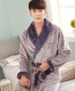 Autumn winter thick flannel robe men coral fleece bathrobe male plus size sleepwear long-sleeve couples warm thicken