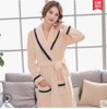 Autumn winter thick flannel robe men coral fleece bathrobe male plus size sleepwear long-sleeve couples warm thicken