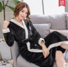 Autumn winter thick flannel robe men coral fleece bathrobe male plus size sleepwear long-sleeve couples warm thicken