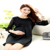 Autumn Winter Pregnancy Dress Breastfeeding Maternity Dresses Pink Maternity Blouse Lace Pregnant Women Dresses Nursing Dress