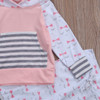 Autumn Winter Newborn Kid Baby Girl Clothes Striped Hoodies Sweatshirt Top +eyelash Long Pants Outfit