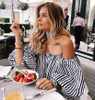 2018 Elegant Blouses Floral Tops Plain Blue Off the Shoulder Elegant Sexy Shirts Women Tops Summer Blouse Blusas with Choker