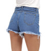 Asymmetrical Ripped Denim Shorts for Women High Waist with Pockets Female Short Cintura Alta 2017 Vintage Pantalones Cortos New