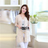 ASLTW Spring And Autumn Female Cardigan Long Sleeve Hollow Lace Knitwear Long Cardigan Coat Sweater For Women