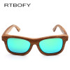 RTBOFY Wooden Sunglasses.Bamboo brand sun glasses Vintage Wood Case Beach Sunglasses for Driving gafas de sol YA03