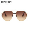 RSSELDN New Big Men Gold Metal Frame Sunglasses Woman Luxury Brand High Quality Sun glasses Male UV400 2017 Fashion glasses