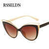 RSSELDN 2017 Newest Fashion Cat Eye Sunglasses Women Brand Designer Style Sun glasses Female UV400 Retro oculos feminino