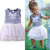 Girls Summer Dress 2017 Brand Princess Dress Children Costume Striped Print Kids Clothes Birthday Dress Girls Summer Dress 2017 Brand Princess Dress Children Costume Striped Print Kids Clothes Birthday Dress
