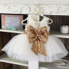 Girls Princess Dresses Cute Kids Baby Girl Sequins Bowknot Dress Sleeveless Christmas Party Banquet Dresses Sundress Clothes