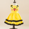 Girls Pikachu Cute Ball Gown Dress Kids Lovely Dress Costume Anime Cosplay Pokemon Go Costumes With Bowknot Birthday Party Dress