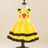 Girls Pikachu Cute Ball Gown Dress Kids Lovely Dress Costume Anime Cosplay Pokemon Go Costumes With Bowknot Birthday Party Dress