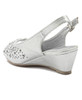Girls Peeptoe Wedge - Silver