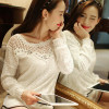 Lace Blouse ZANZEA Plus Size 6XL Women 2018 Spring Autumn Long Sleeve Shirts White Patchwork Floral Blouse Hollow Out Casual Top