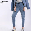 L 5XL plus size boyfriend jeans for women denim harem pants high waist summer casual patchwork loose jeans woman trousers blue