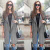 L - 5XL 2017 New Spring Autumn Fashion Long Sleeve Gray Casual Windbreaker Long Coat Baggy Clothes Women Trench Coat Plus Size